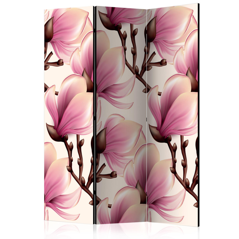 Skærmvæg - Magnolier i blomst, 3-delt