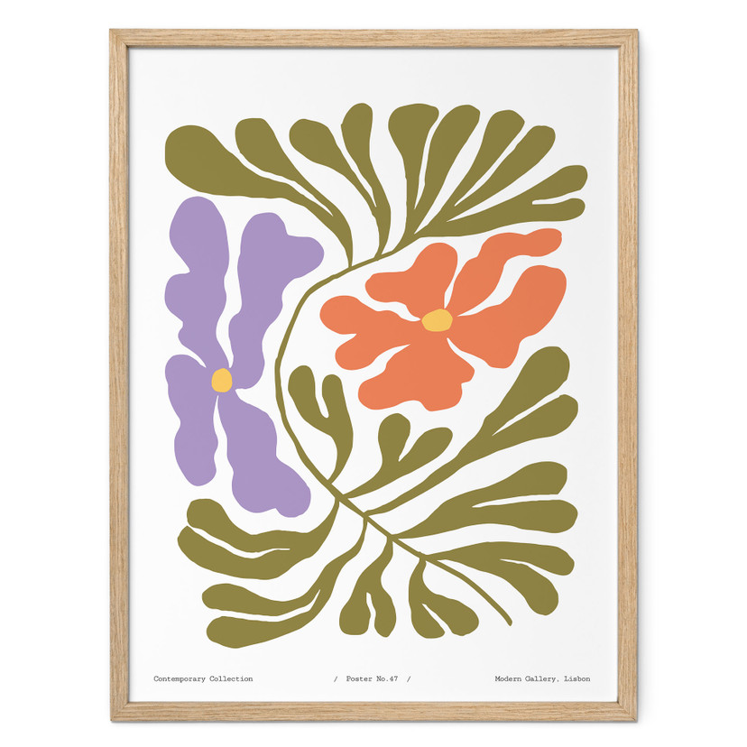 Plakat abstrakcyjne kwiaty w stylu retro - Treechild