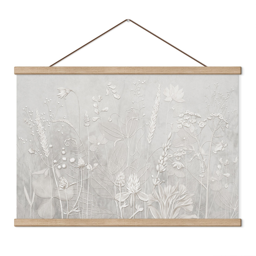 Textielposter Planten in wit in modern design - Ms Tiff