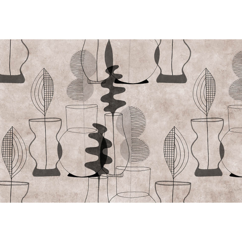 Fotomural Paredes de Patel 3 Pablo`S Habitación 1 beige, gris, negro