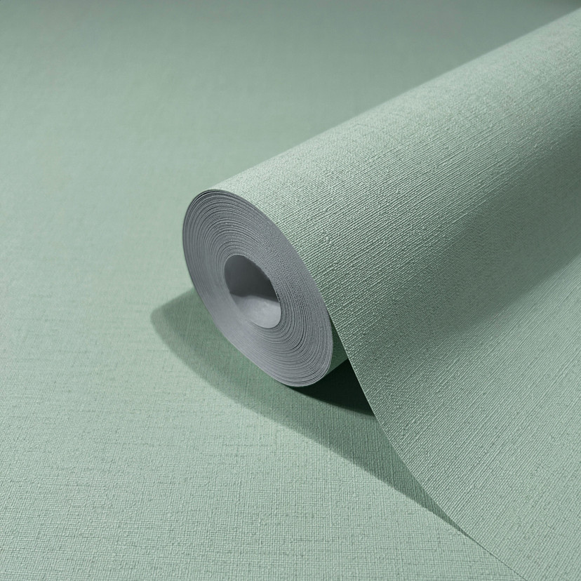 non-woven tapet grøn tekstiloptik til stue soveværelse kontor marburg tapet
