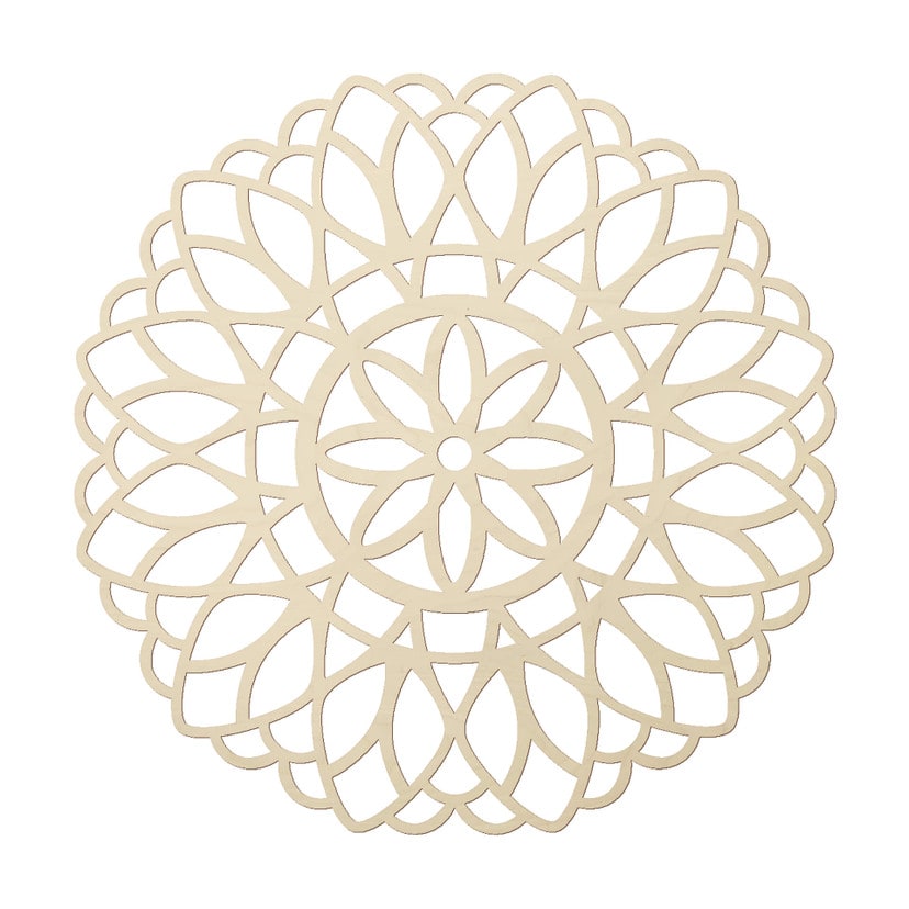 Dekoracja drewniana topola - Mandala Kwiat Życia - Okrągła