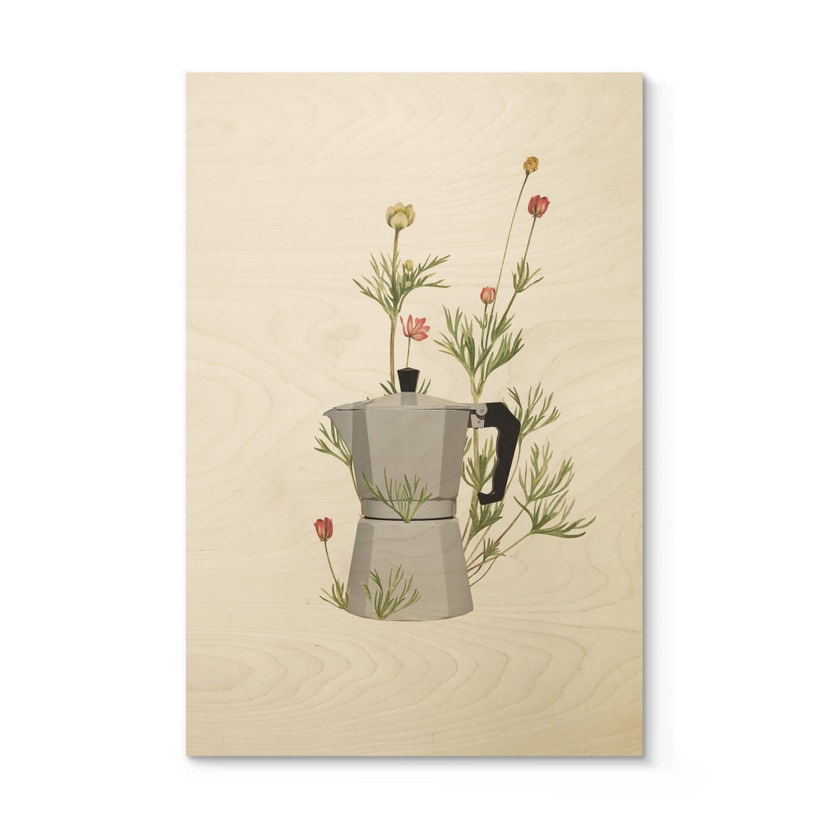 Plakat drewniany Frida Floral Studio - Mocha Floral