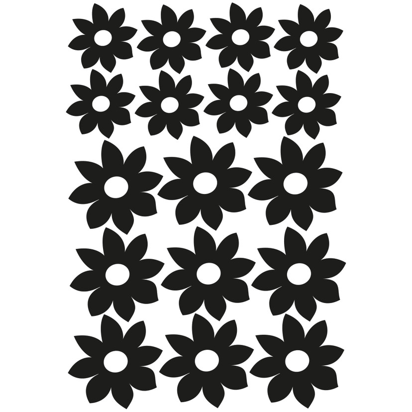 Wallsticker Blomster sæt 4
