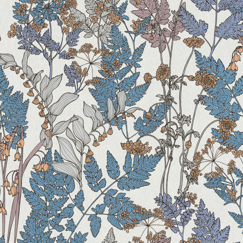 Architects Paper Floral Impression - Papier peint intissé fleuris, bleu