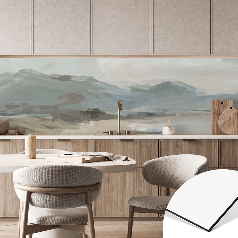 Crédence de Cuisine Paysage Côtier Doux Gris - Cheney