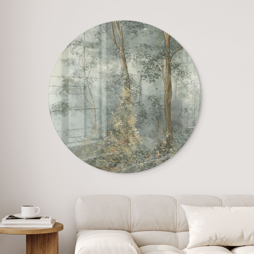 Glasschilderijen Enchanted Forest - Ms Tiff - Rond