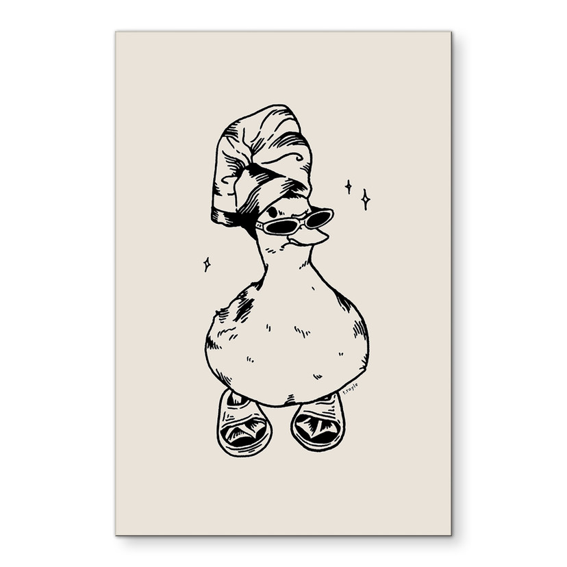 Wandbild Coole Spa-Ente mit Sonnenbrille - Royle - Alu-Dibond