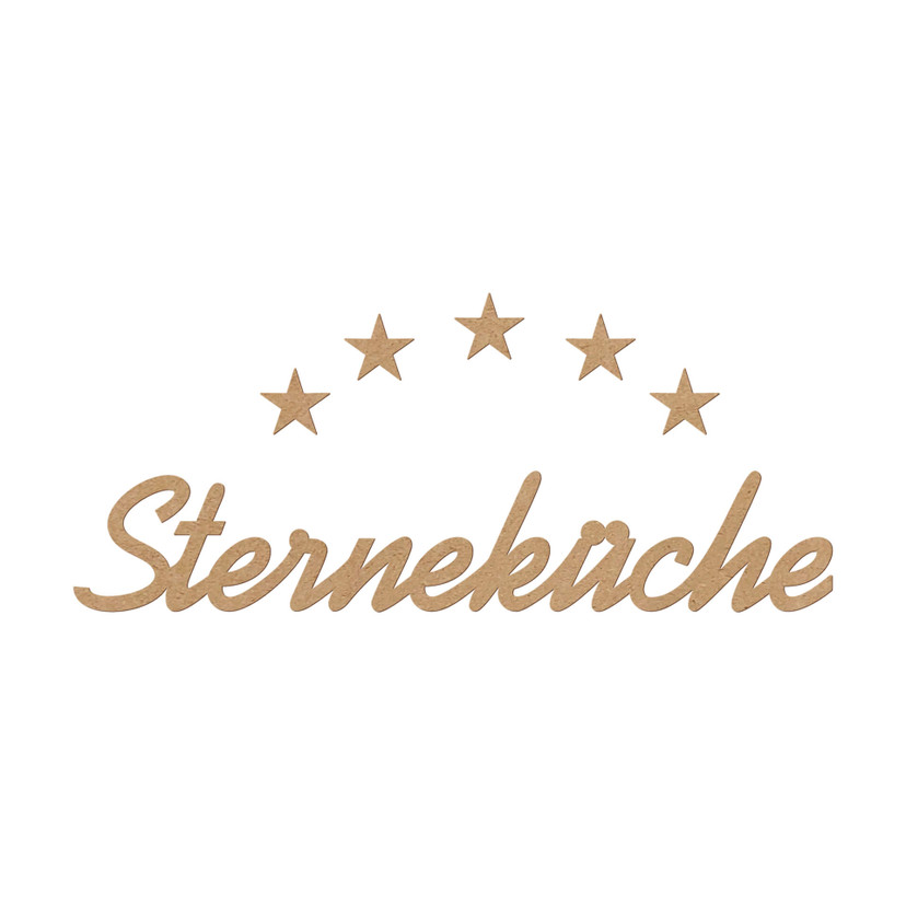 MDF-Deko 3D Schriftzug Sterneküche - Natur