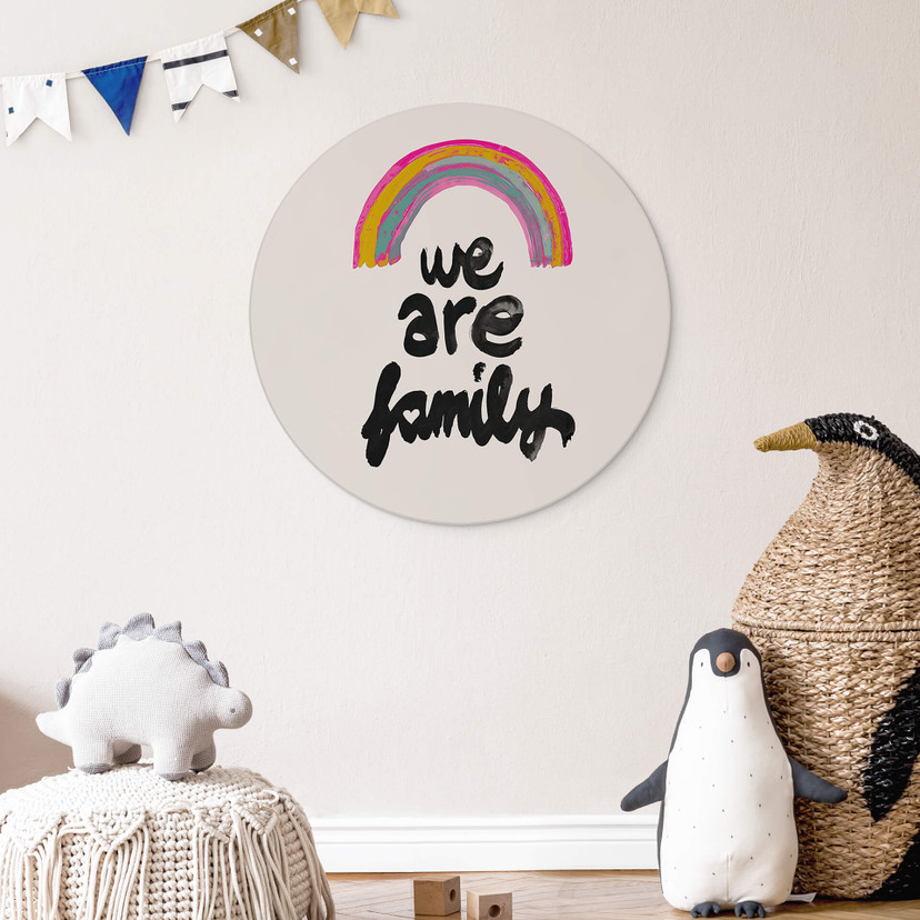 Vægcirkel Treechild - We are Family – print på aluminium (Alu-Dibond)
