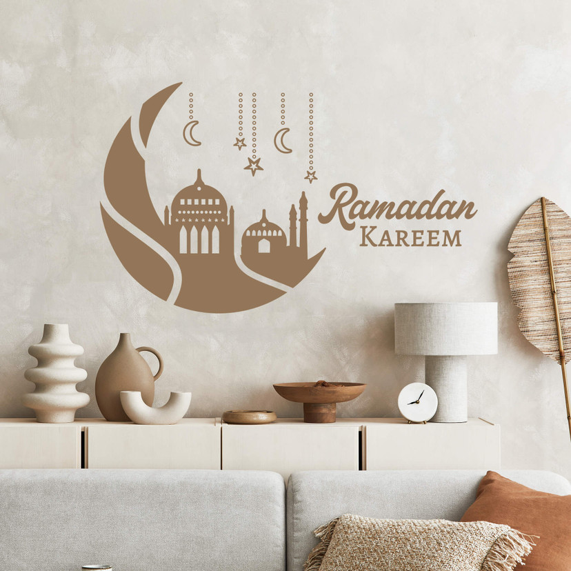 Sticker mural Ramadan Kareem - silhouette de lune