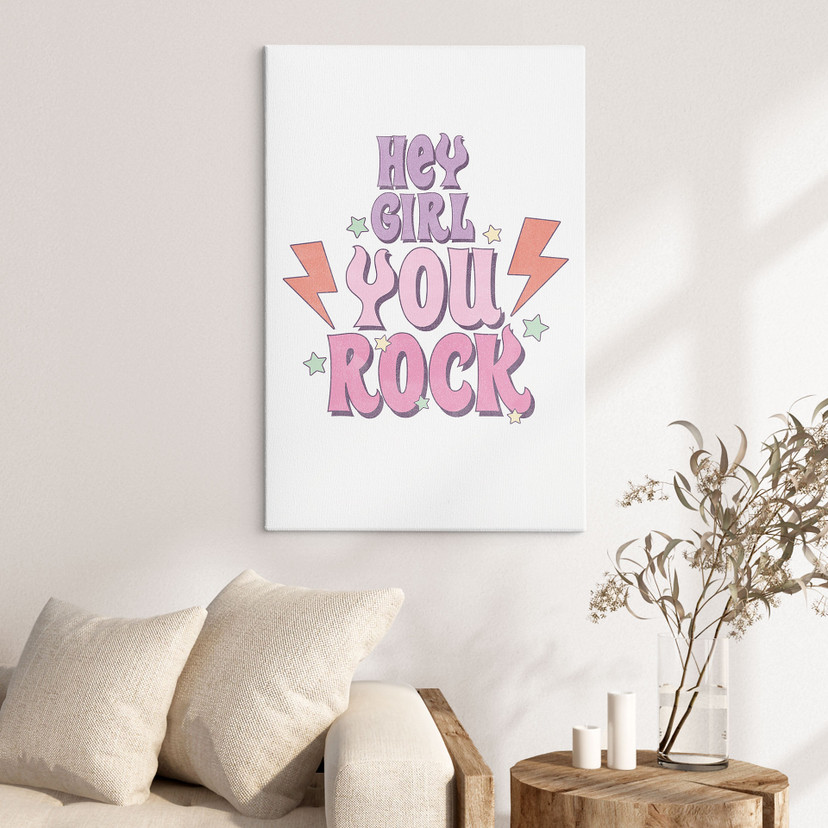 Tableau sur toile Hey girl you rock