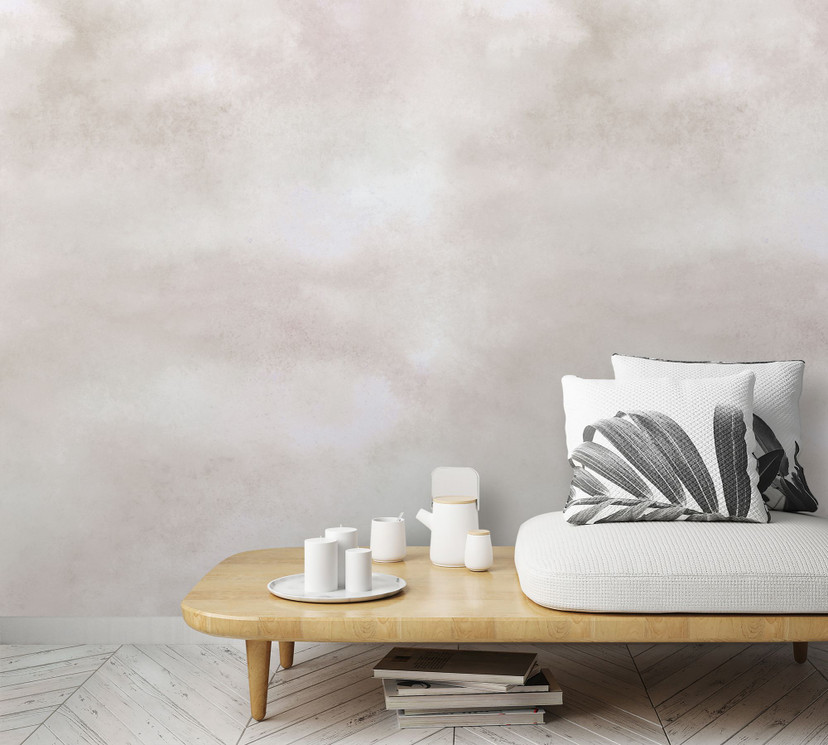 Fototapet med himmel og skyer, beige ensfarvet 2,70 x 2,12 m