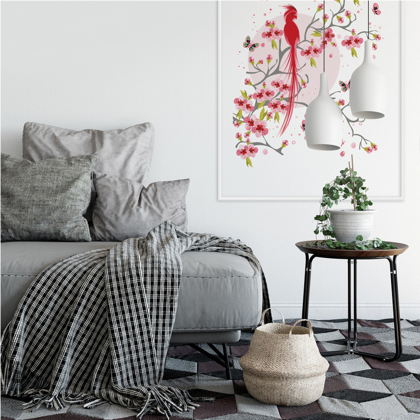 Poster autocollant - W - Oiseau du Paradis