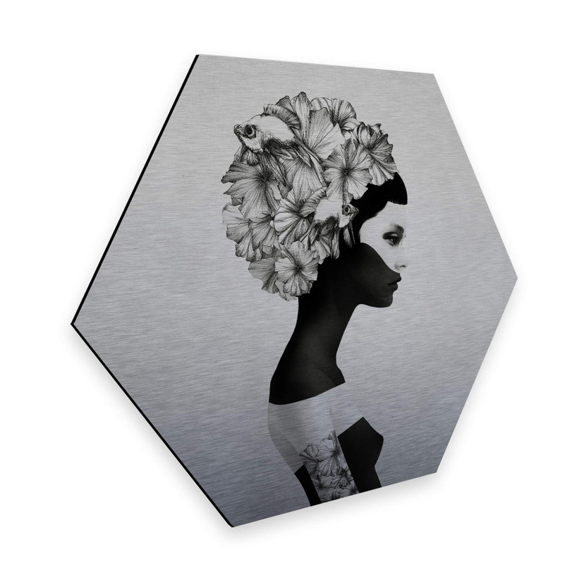 Hexagon Alu-Dibond Zilvereffect - Ireland - Marianna