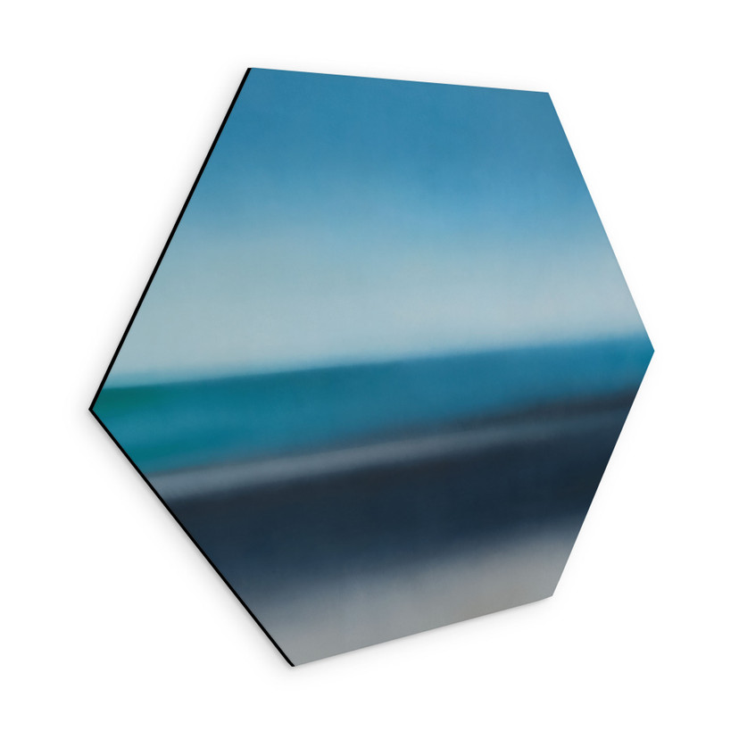 Hexagon Wandbild Rotko Veil - Blauer Horizont - Sir Edward x Grigory Gladarev - Alu-Dibond