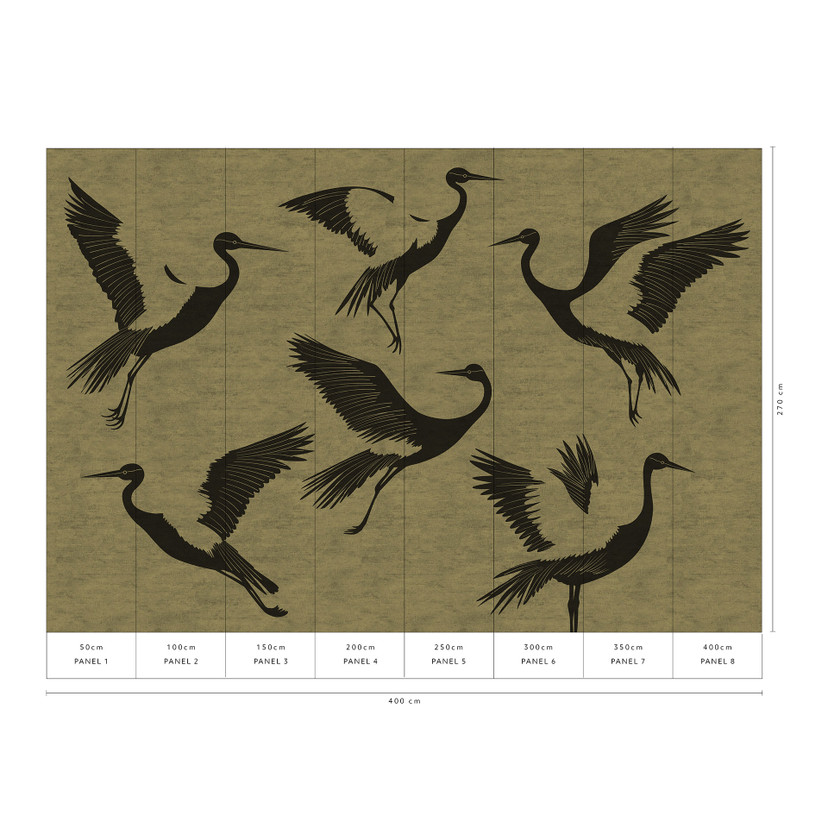 Guido Maria Kretschmer Fototapet Black Feathers- Art Edition 2 guld