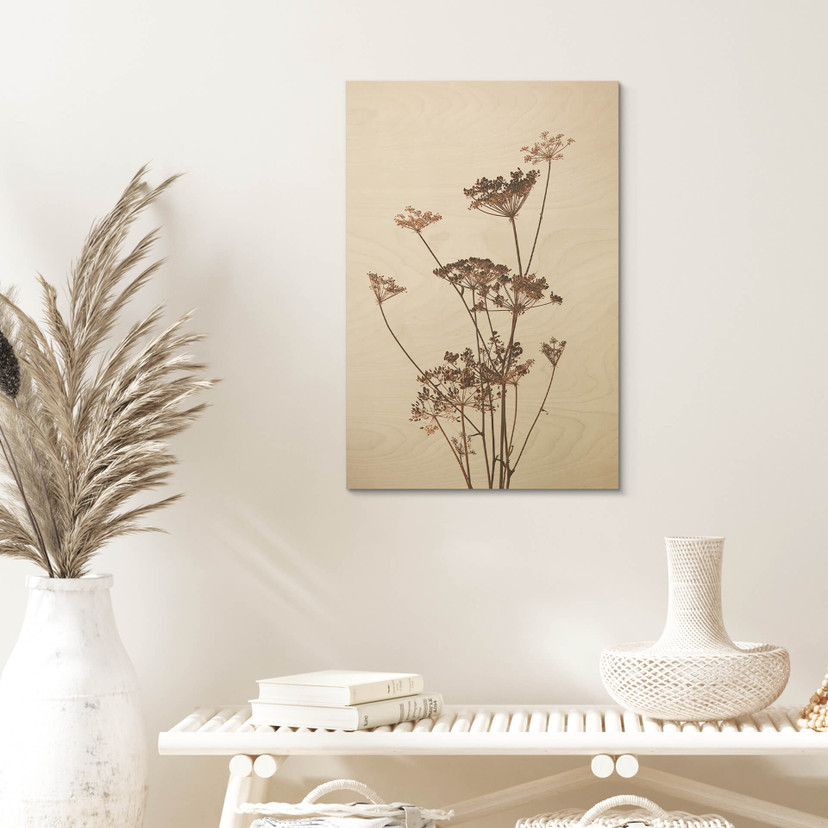 Plakat drewniany dzikie trawy