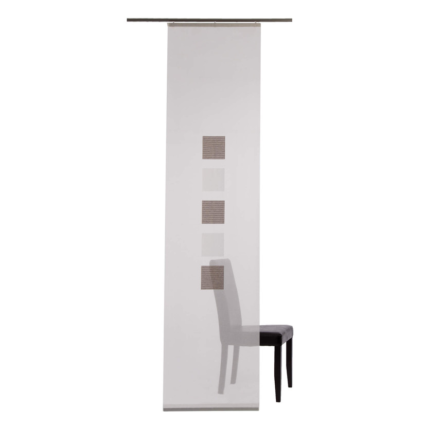 Homing Flächenvorhang Elias weiß, braun -  2,45x0,60 m