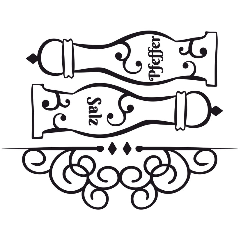 Wandtattoo Salz- und Pfefferstreuer