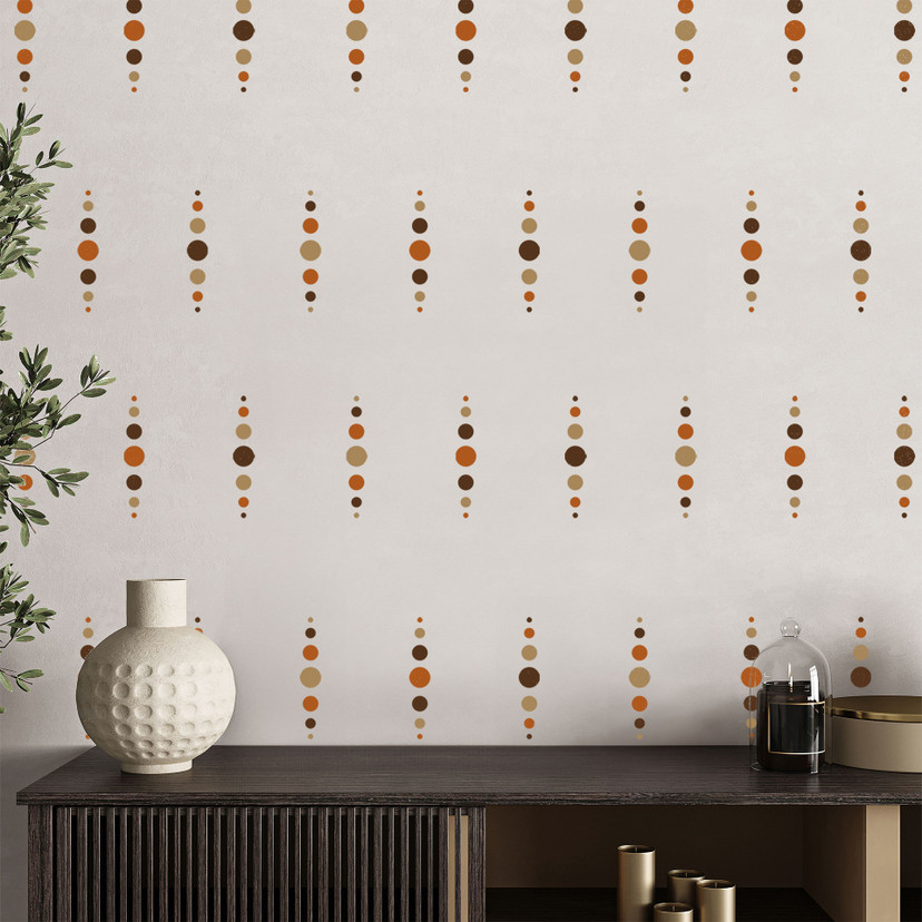 Wallstickers former - Geometriske cirkler i jordfarver