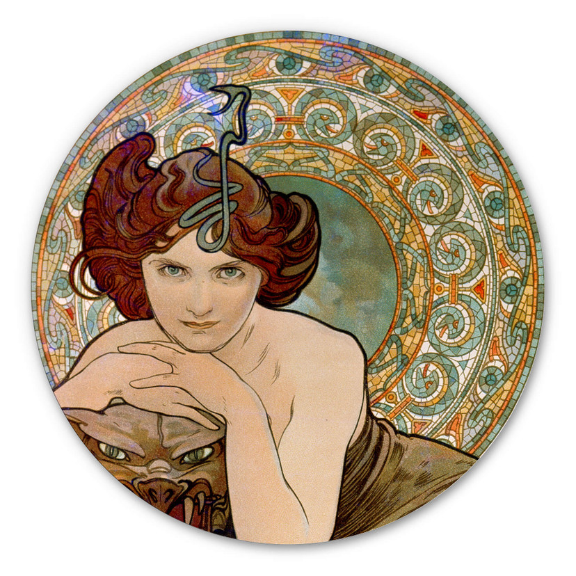 Wandcirkel Mucha - Smaragd
