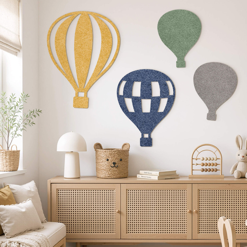Dekoracje ścienne z filcu - Balony (Zestaw 4 szt.) do pokoju dziecięcego