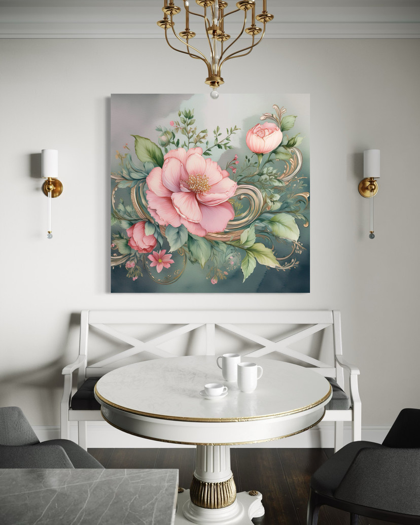 Leinwandbild Vintage Rosa Blume