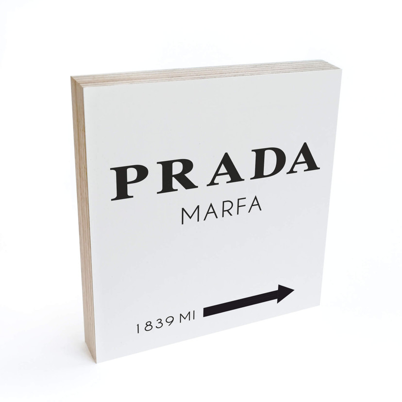 Billede af træ til at sætte op - Prada Marfa - 15x15 cm