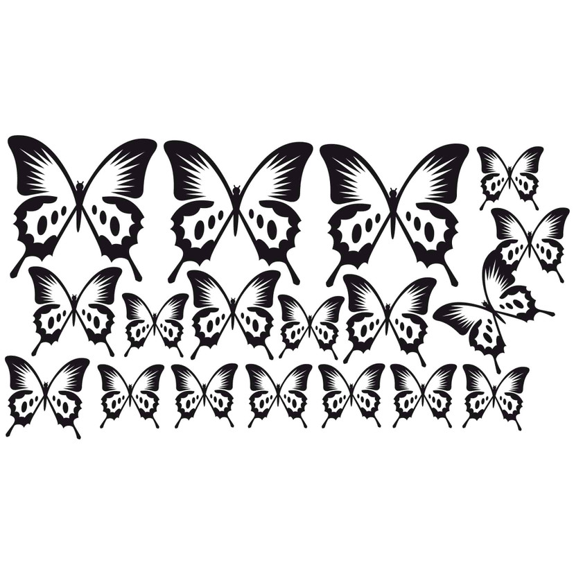Wallsticker Sommerfugle inkl. 3 fotorammer