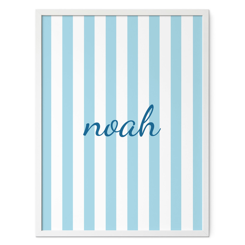 Poster personnalisable rayures bleues