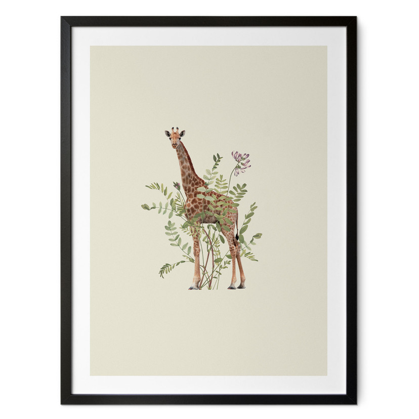 Plakat Kwiatowa Żyrafa - Frida Floral Studio