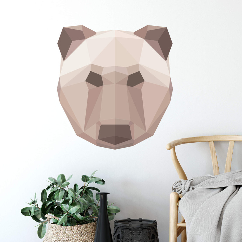 Wallsticker - Polygon - Bjørnehoved
