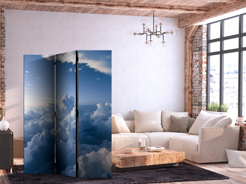 Paravent, Raumteiler freistehend, Trennwand - Aerial Landscapes: Rays Illuminating Fluffy Cloud Form