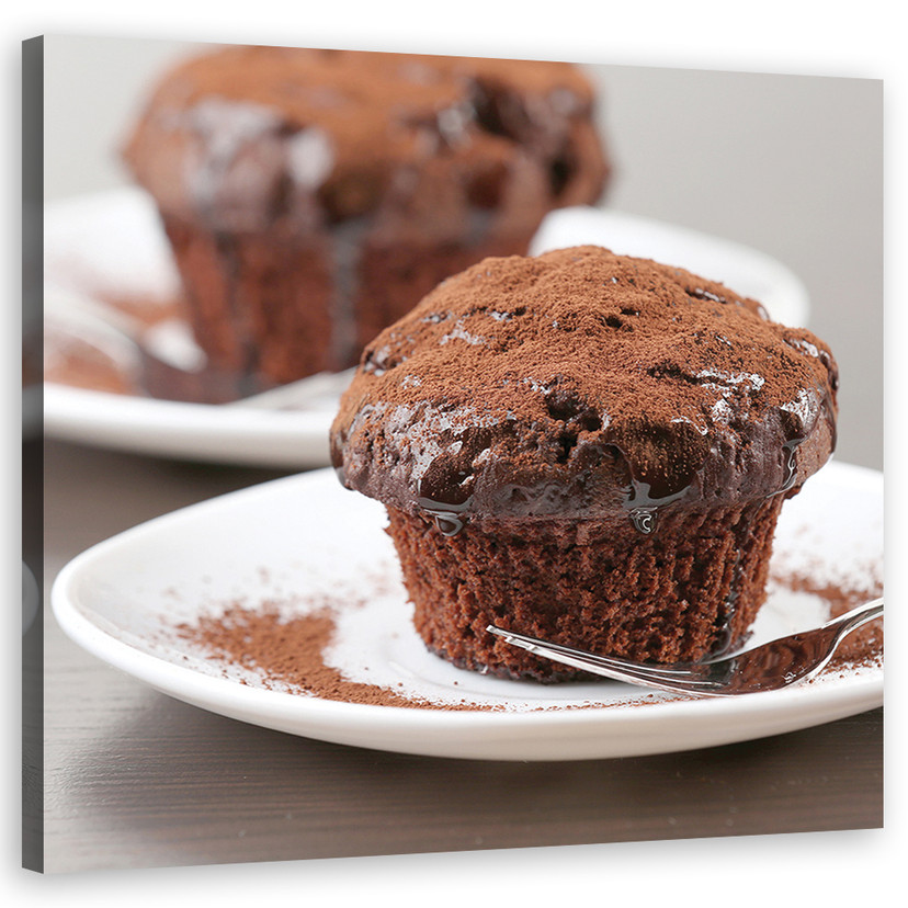 Canvasbillede, kage med chokolademuffins