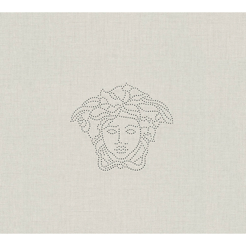 Versace tapet, Fleecetapet, Medusa grå, sølv