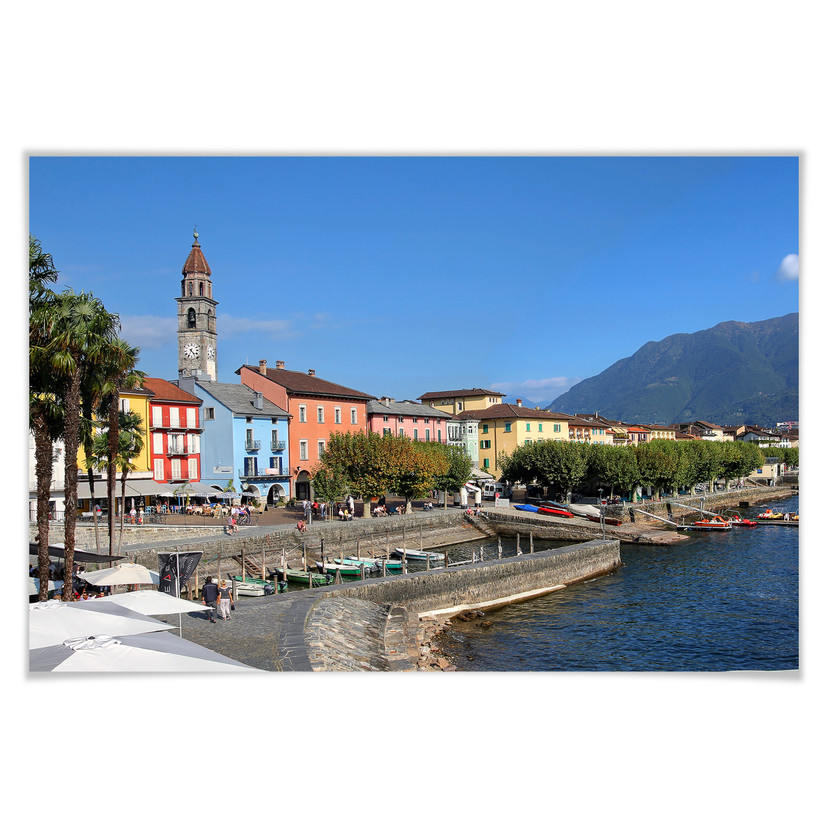 Poster Havenpromenade van Lago Maggiore.