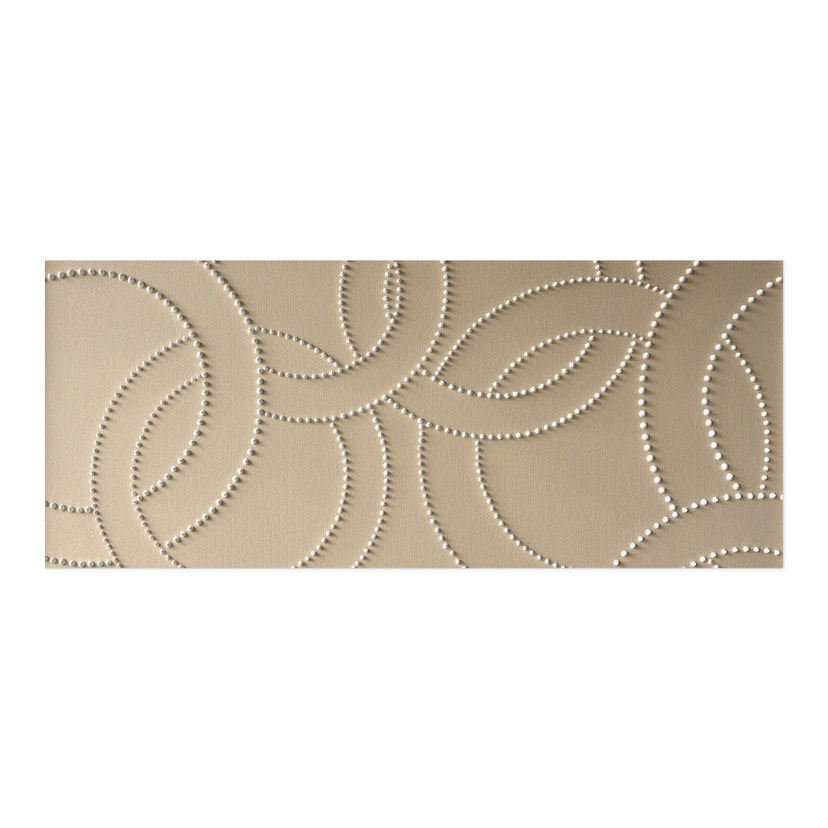 Revêtement pour cuisine autocollant Anneaux abstraits beige - Grande
