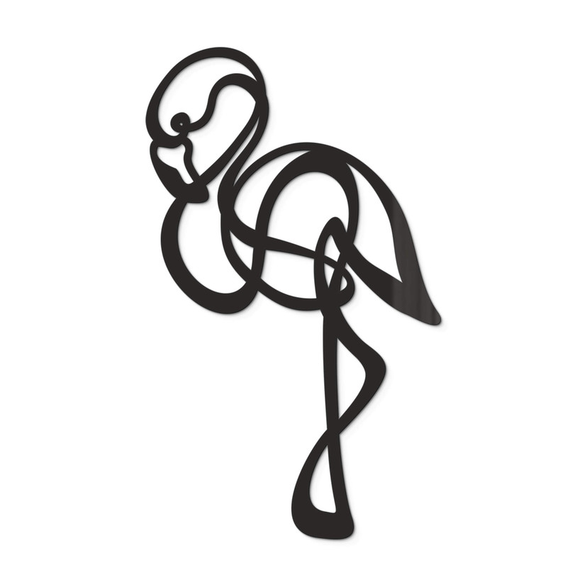 Akrylowa dekoracja Line Art - Flamingo