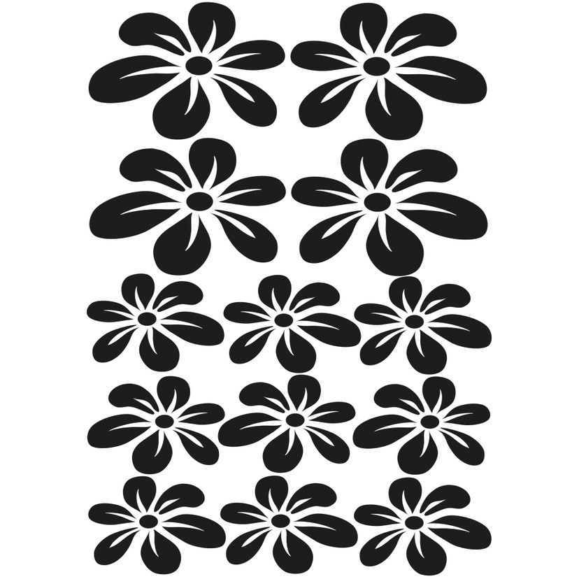 Wallsticker Blomster sæt 6