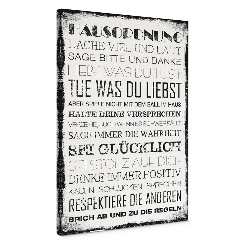 Leinwandbild Hausordnung