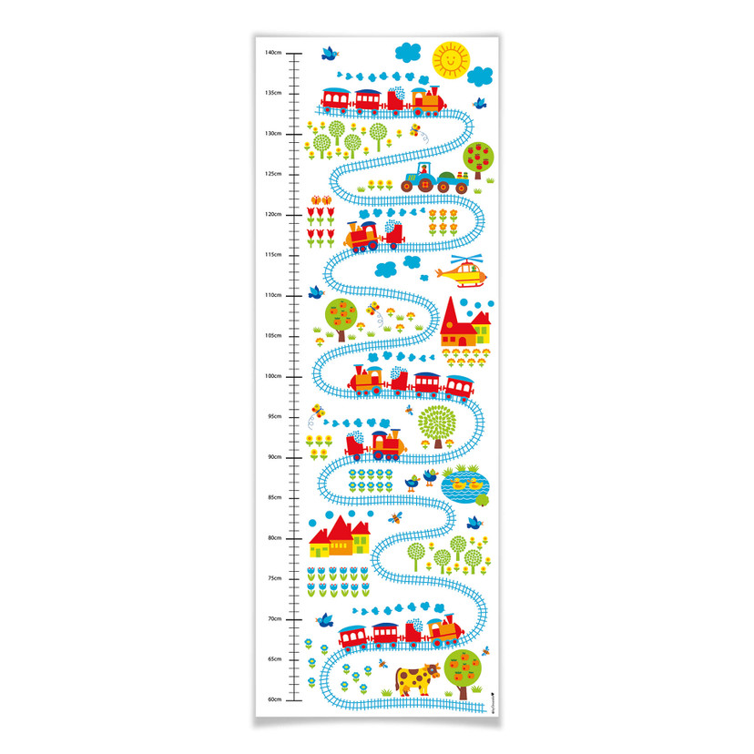 Wandsticker byGraziela - Messleiste Eisenbahn - 30x85 cm
