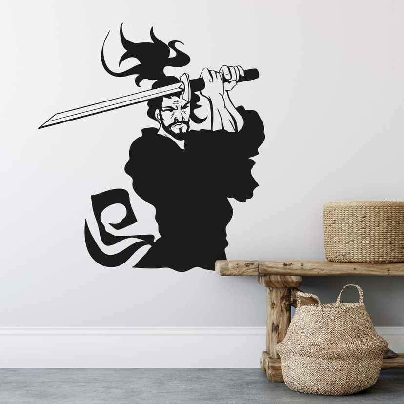 Wallsticker -  Kæmpende Samurai
