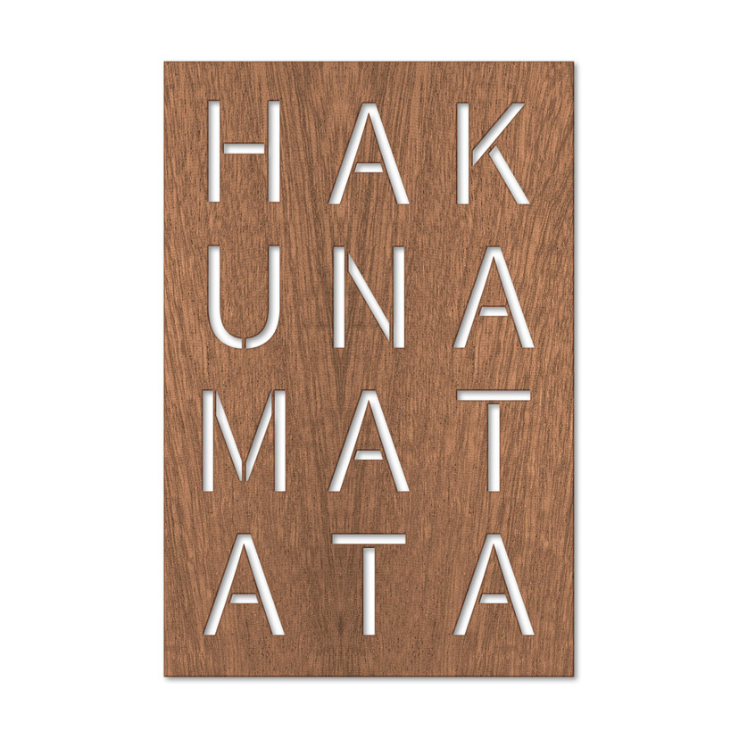 Mahoniowy obraz dekoracyjny - tablica Hakuna Matata