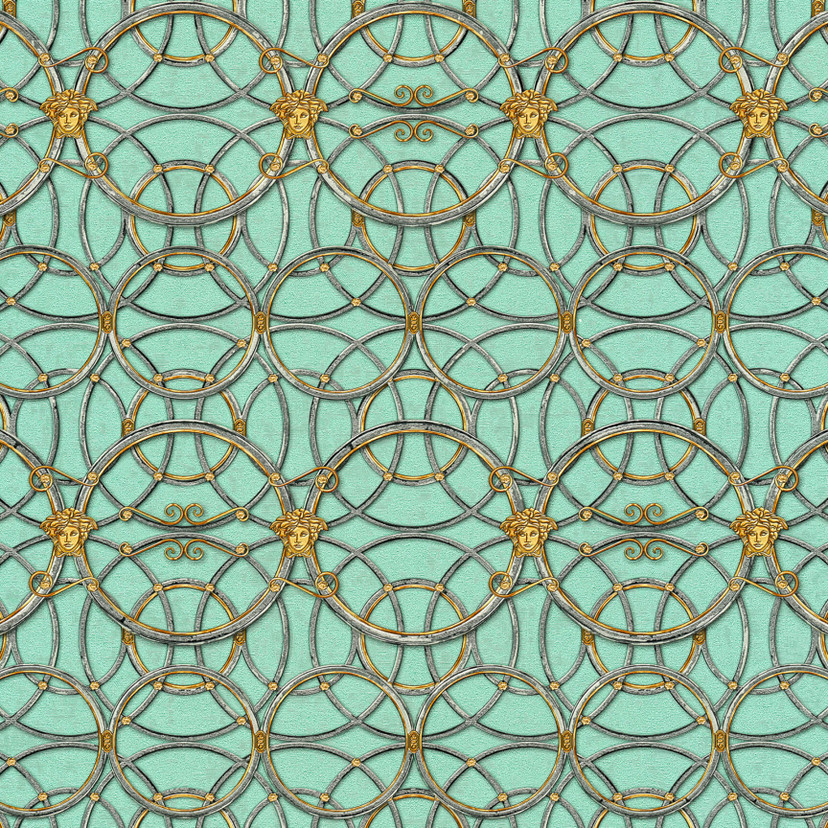Versace Papier peint de designer - Vert, or