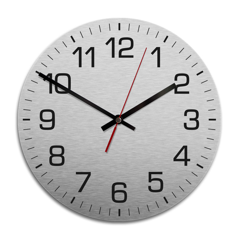 Horloge murale en Alu-Dibond - Argenté - Classique