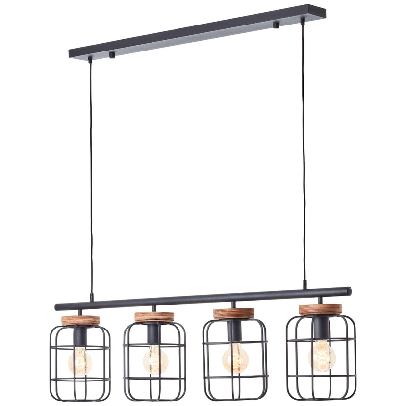 Pendelleuchte Inga, braun, 157,5 x 20 cm, Metall Pendellampe, dimmbar