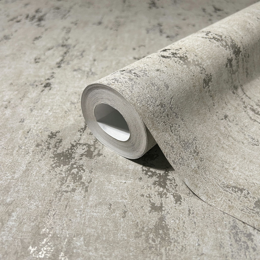 Papier peint intissé avec éclat chatoyant gris aspect béton