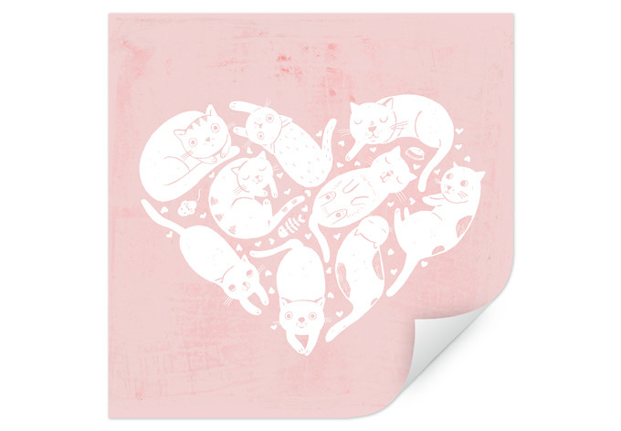 Wallprint Loske - Cat Heart