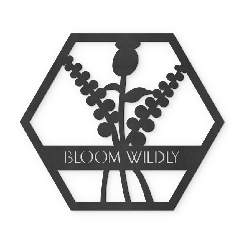 MDF - Dekoracja drewniana - Kwiaty w sześciokącie - Bloom Wildly